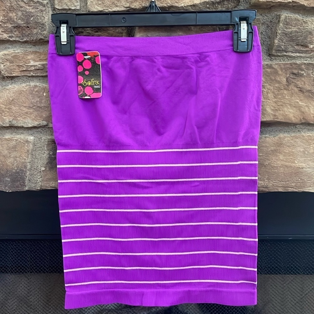 NWT Sofra purple and white striped shapewear/tube top. One Size